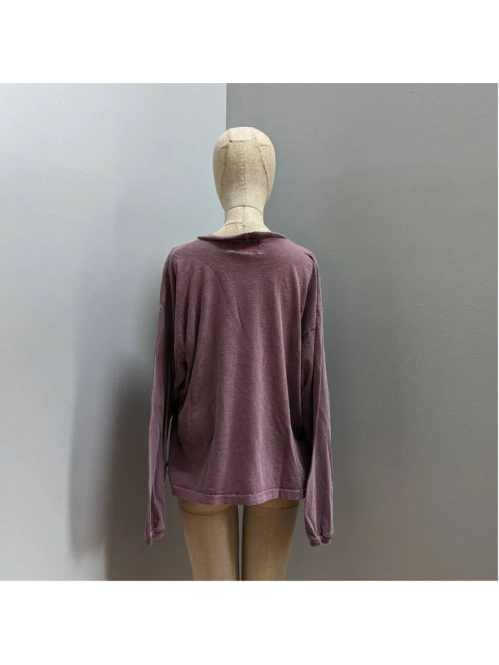 XAM Equipment Vintage 90s Garment Dyed Long Sleeve Plum Purple Top One Size